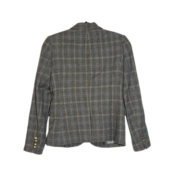 J. Crew Schoolboy Blazer Glen Plaid Gold Buttons Wool Academia Size 0 Preppy - Picture 2 of 9